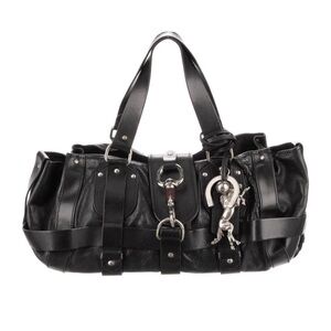 Chloe Kerala Black Leather Handbag with Silver Accents